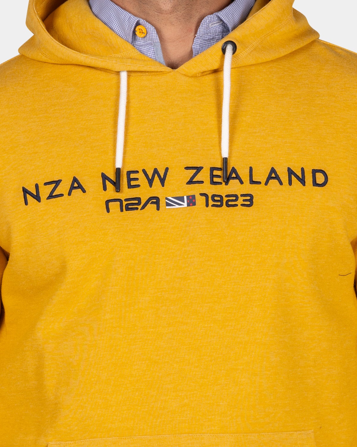 Ochre yellow hoodie with logo - Warm Ocre