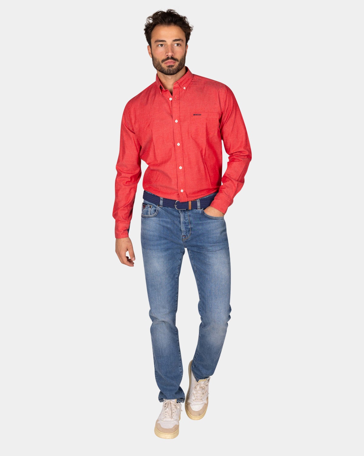 Red stretch cotton shirt - Reef Red