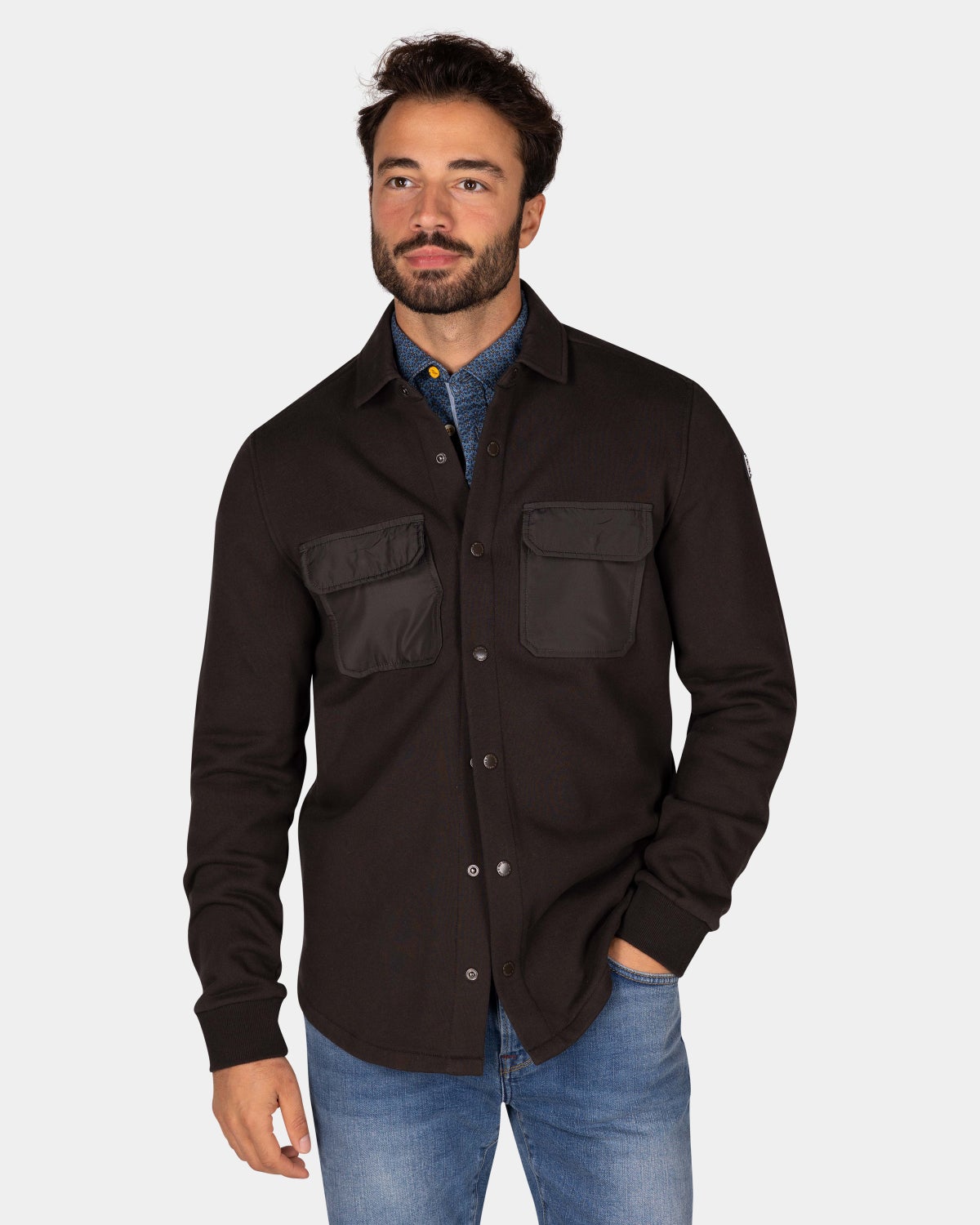 Dark brown fleece overshirt - Dark Mocca