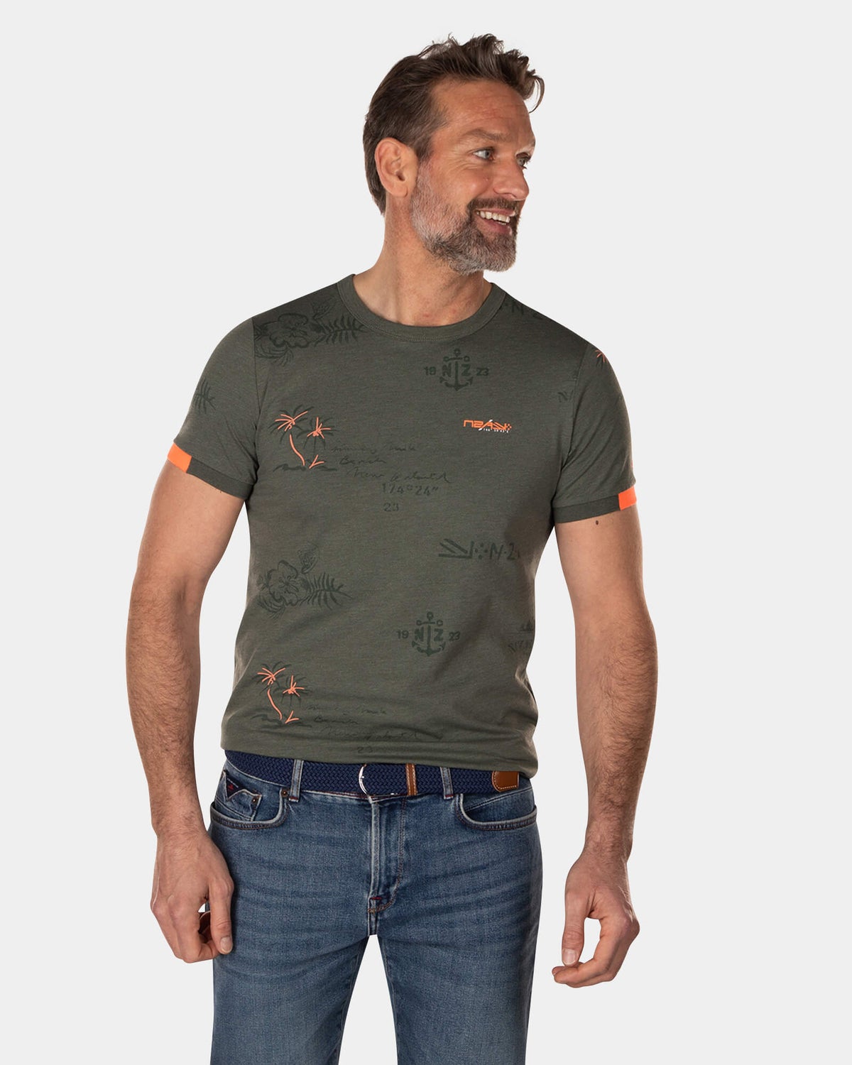 T-shirt with round neck and print - High Summer Army