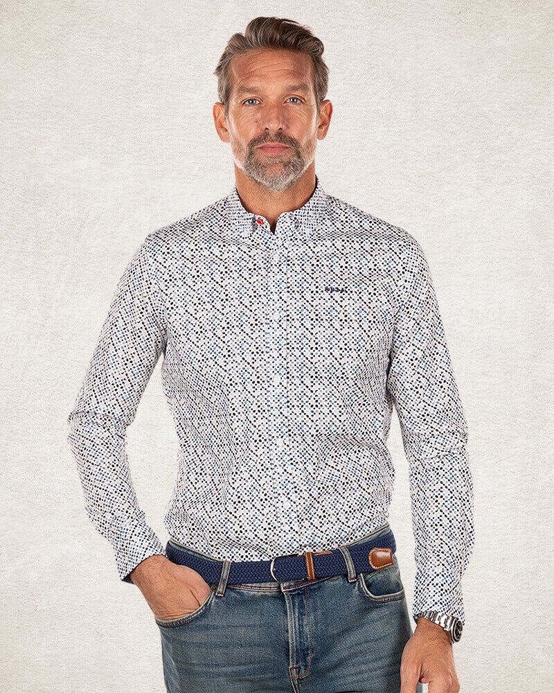 Ecru cotton long sleeved shirt - Ecru MultiColour