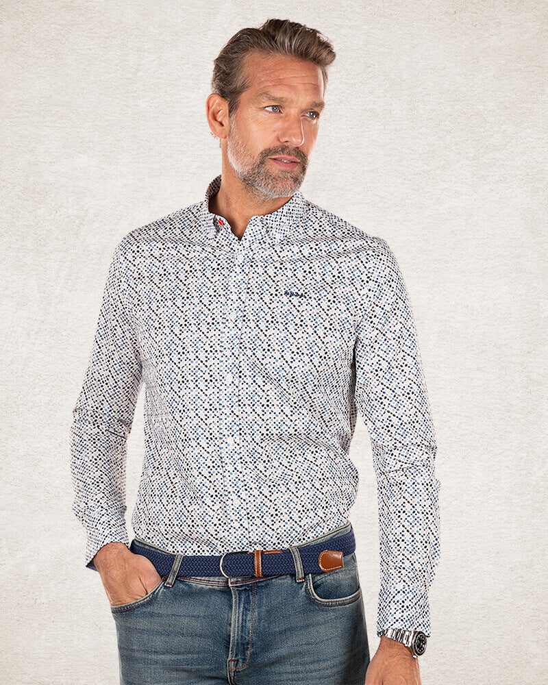 Ecru cotton long sleeved shirt - Ecru MultiColour