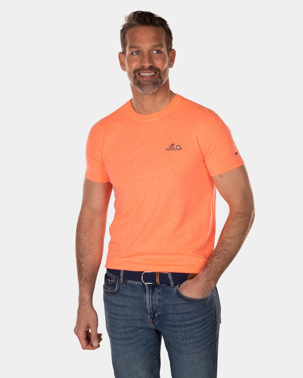 Plain t-shirt made of polyester and cotton - High Summer Orange