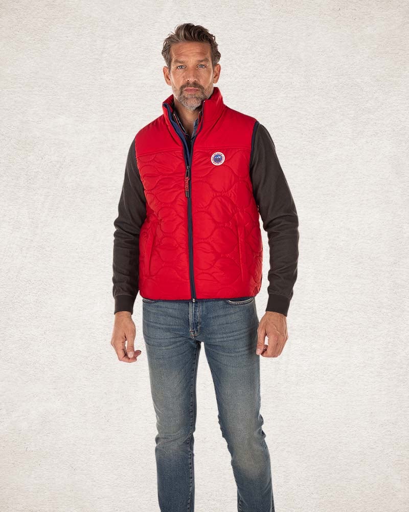 Solid coloured padded vest - Carmine red