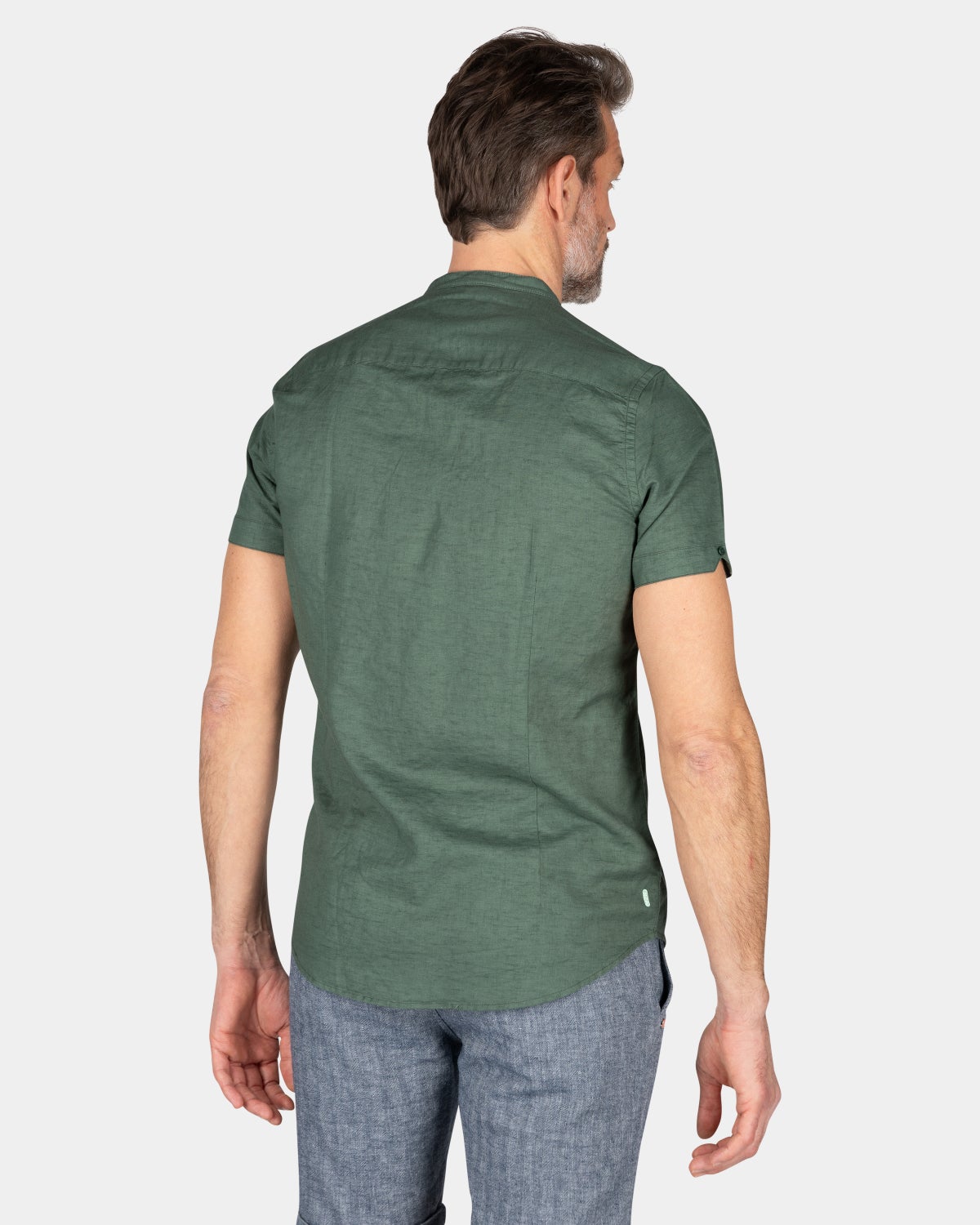 Chemise sans col à manches courtes - Chalk Green