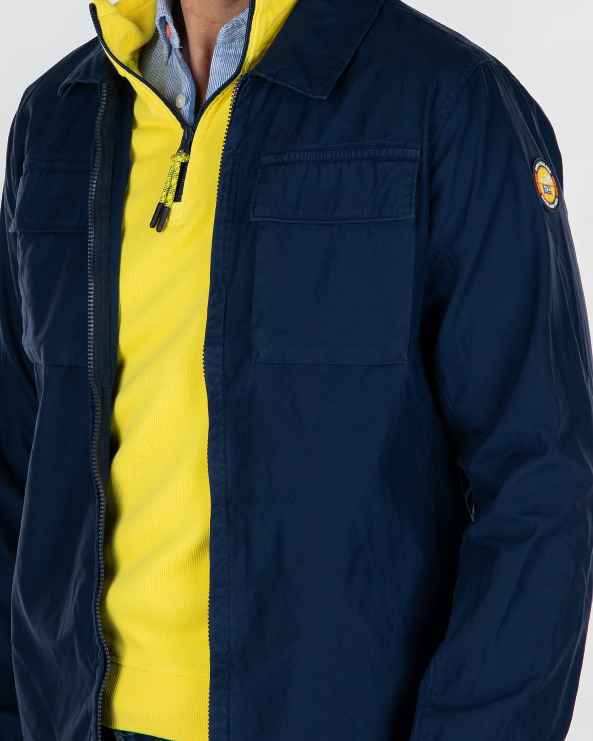 Baumwoll-Overshirt mit Reißverschluss - Key Navy