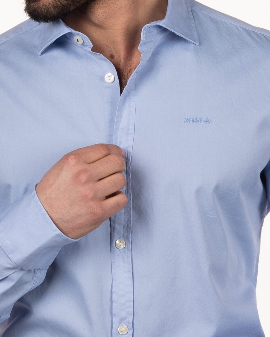 Katoenen shirt - Light Blue