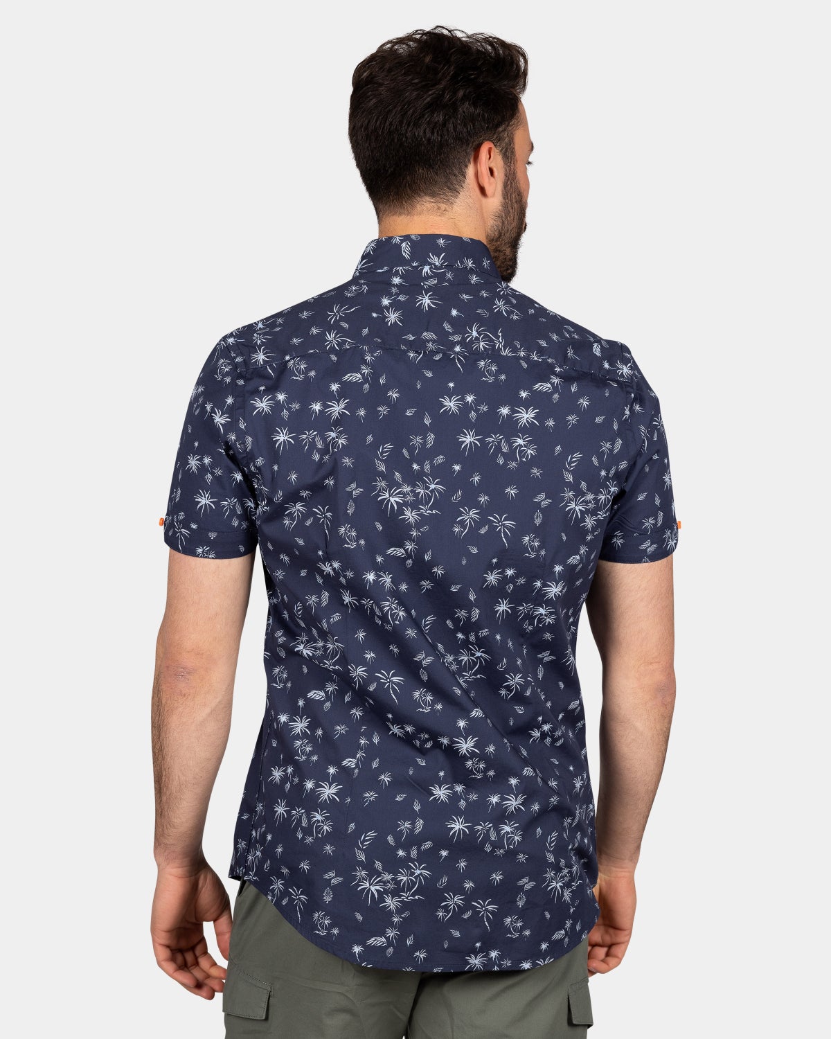 Navy overhemd met korte mouw en print - Ocean Navy