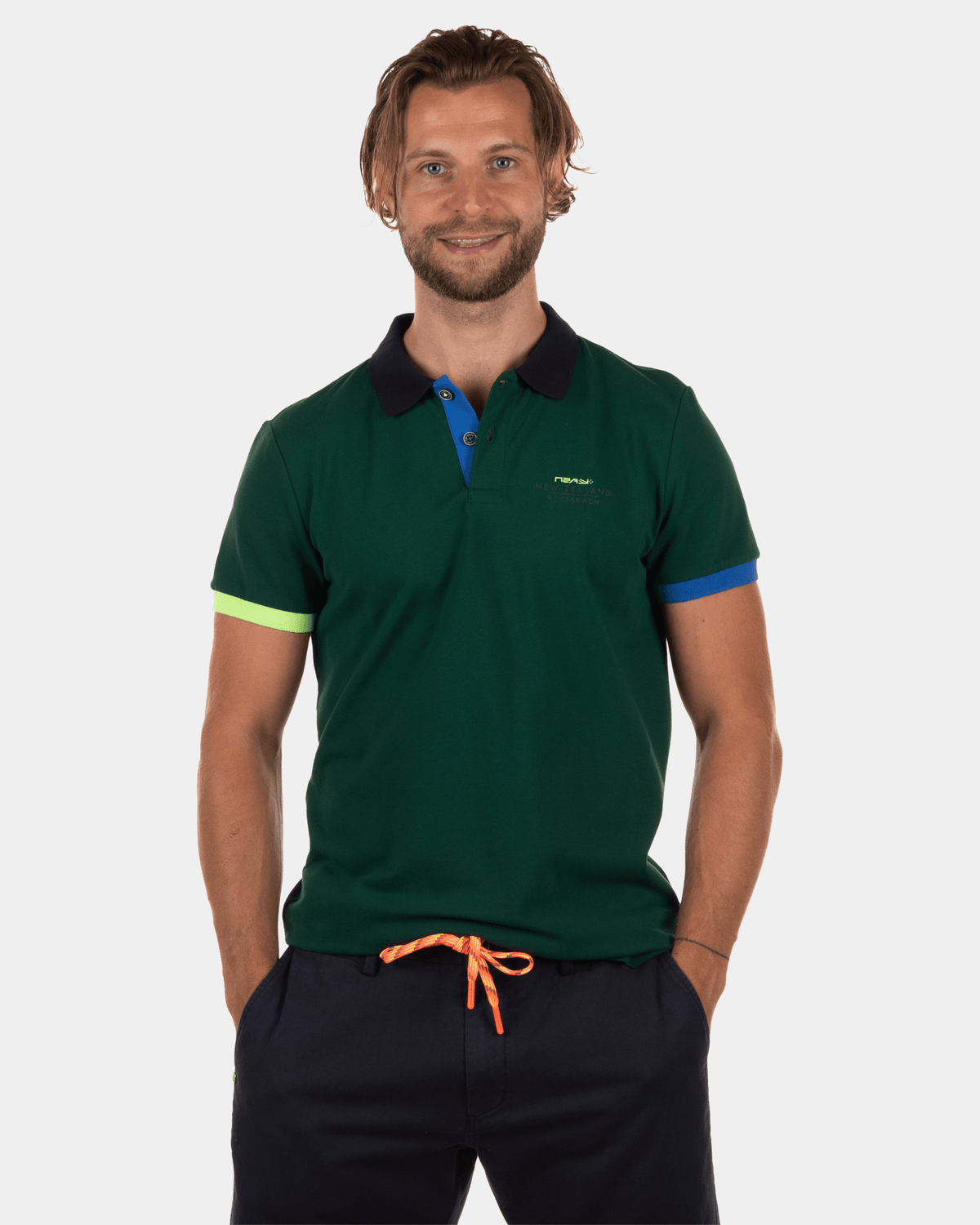 Effen poloshirt Moonstone - Lead Green