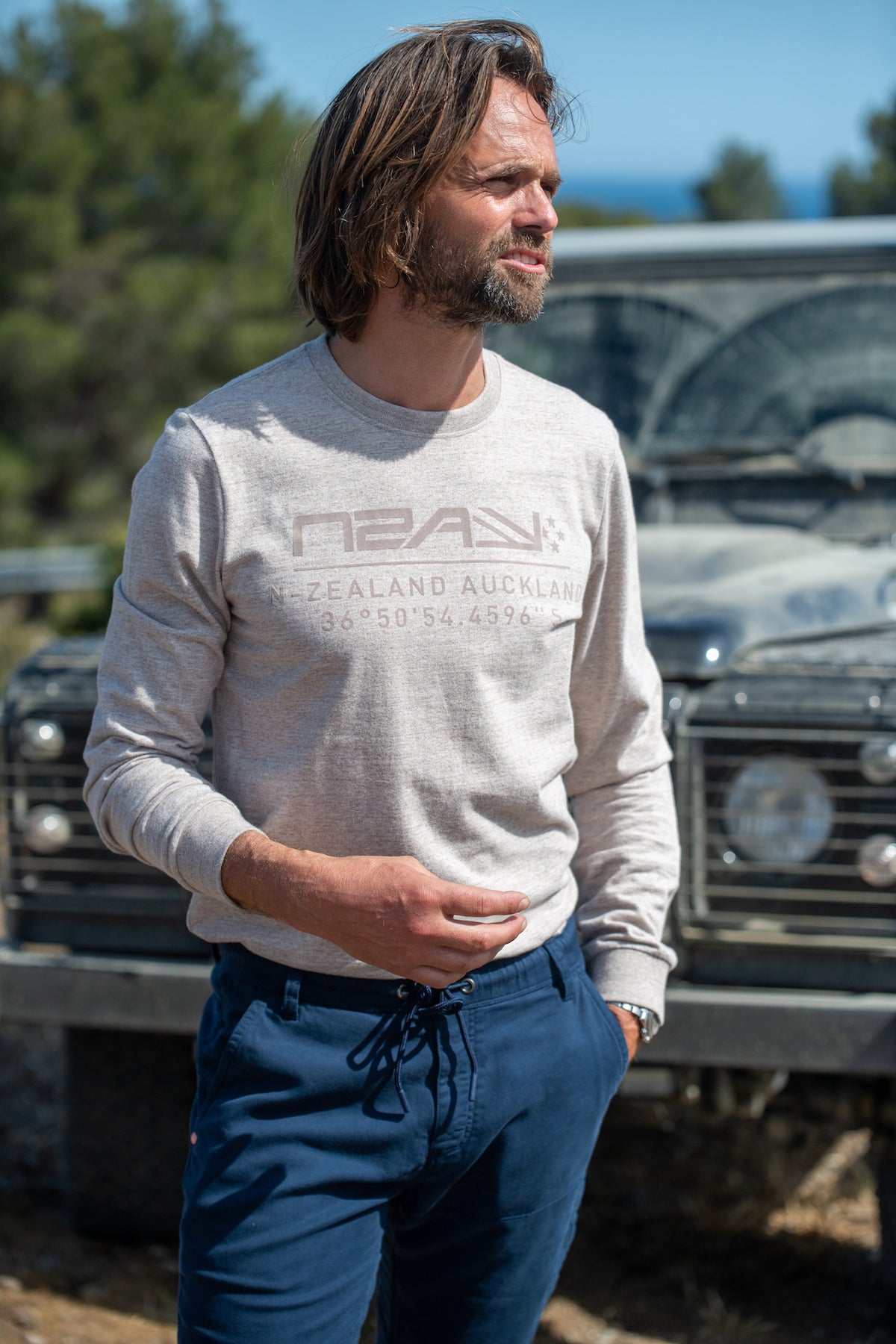 Crew neck long sleeved t-shirt - Shimmering Sand