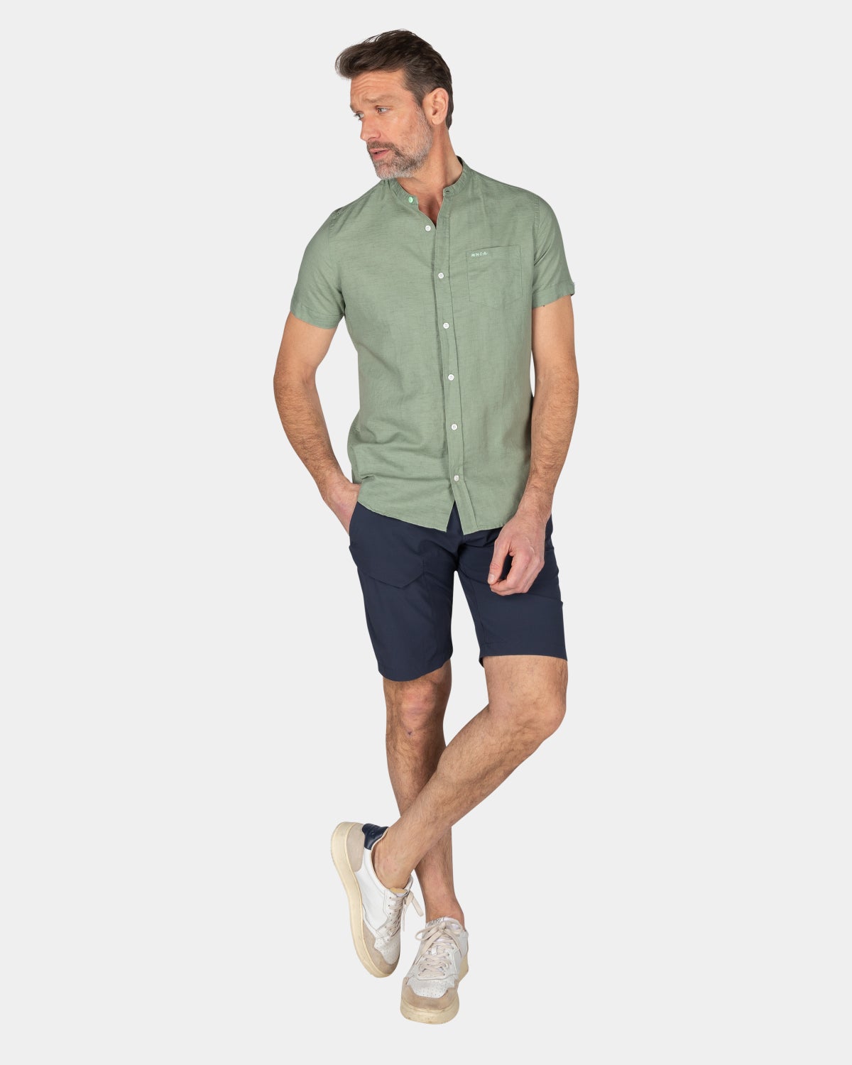 Chemise sans col à manches courtes - Mellow Army