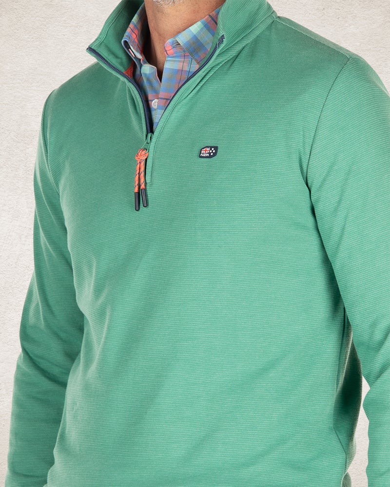 Fleece sweater met rits - Amazon Green