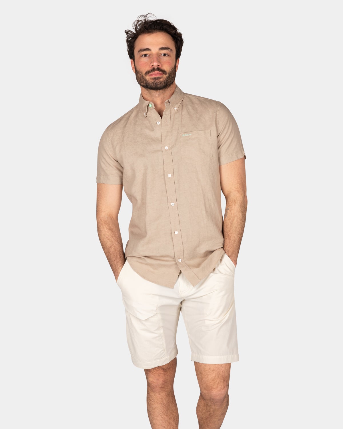 Camisa lisa manga corta - Shimmering Sand