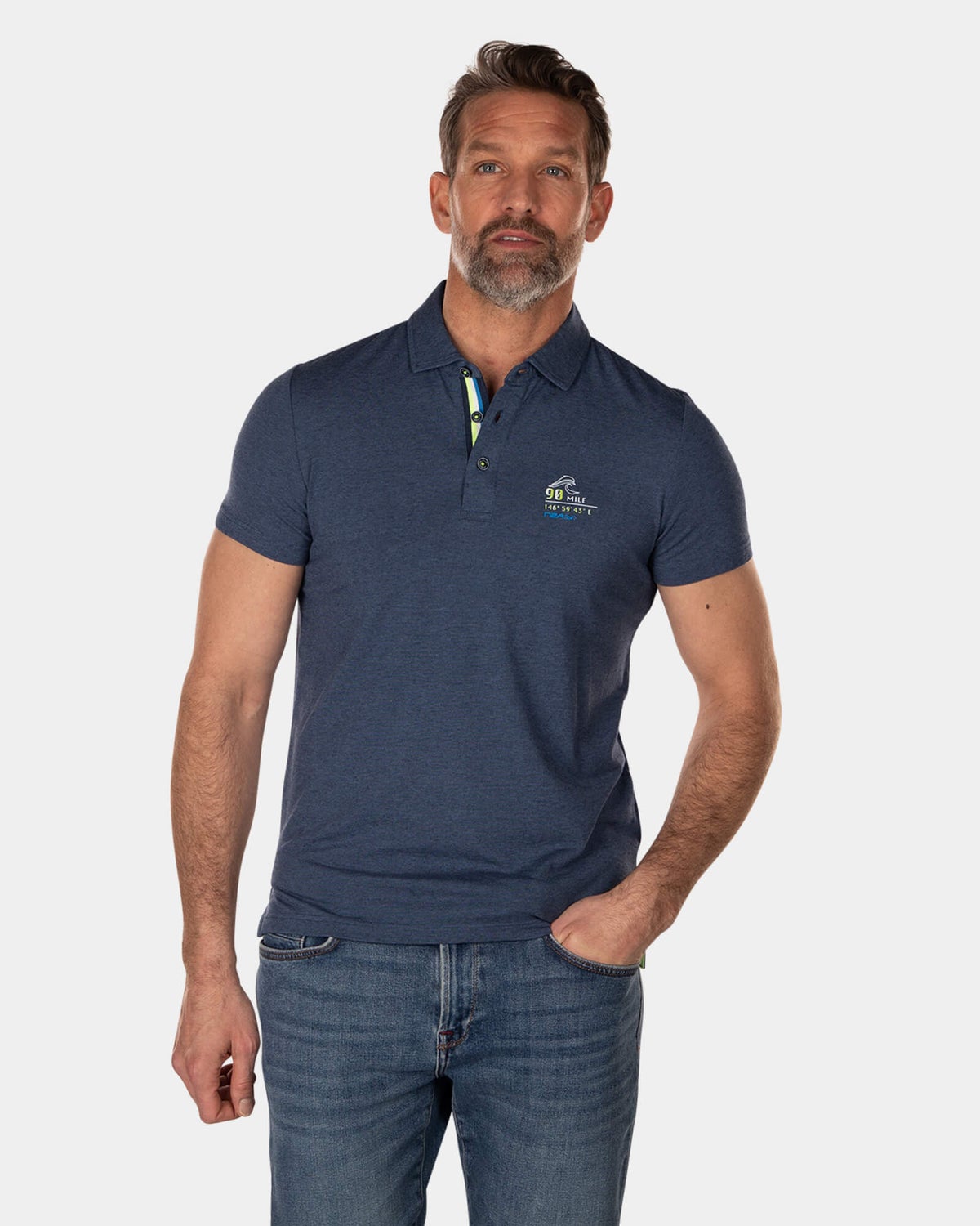 Einfarbiges Poloshirt aus Modal und Baumwolle - High Summer Navy