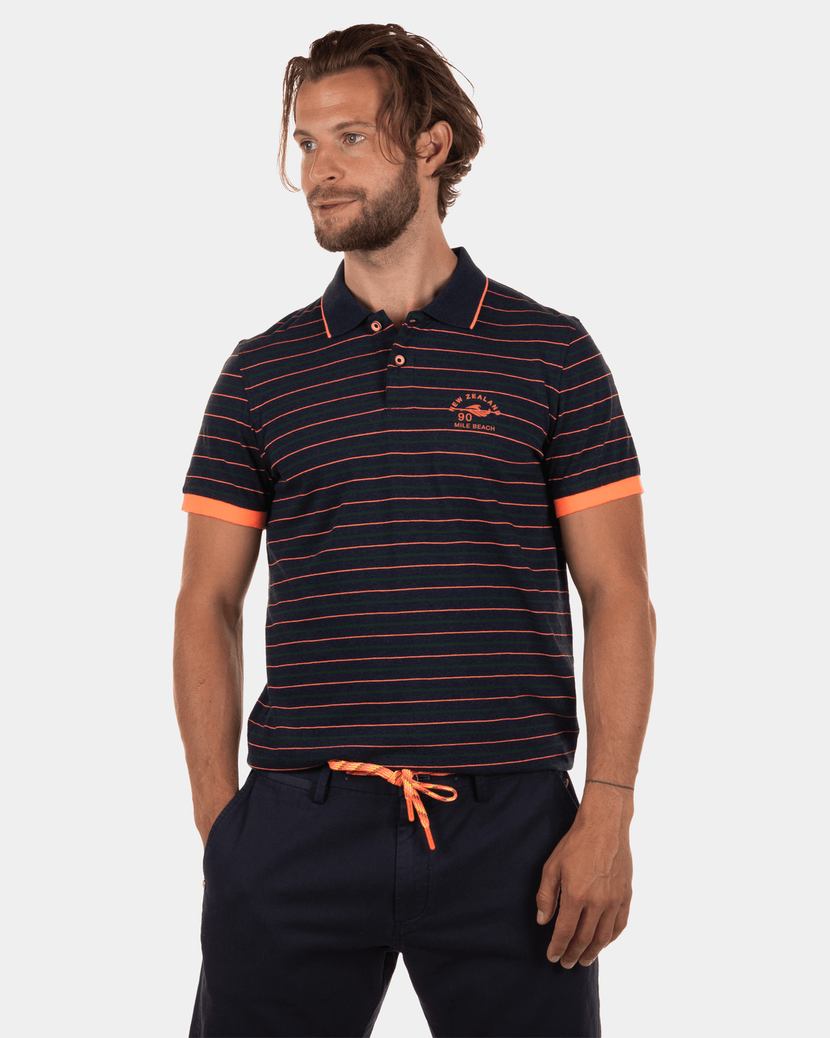 Polo en coton rayé Torres Peak - Dutch Navy