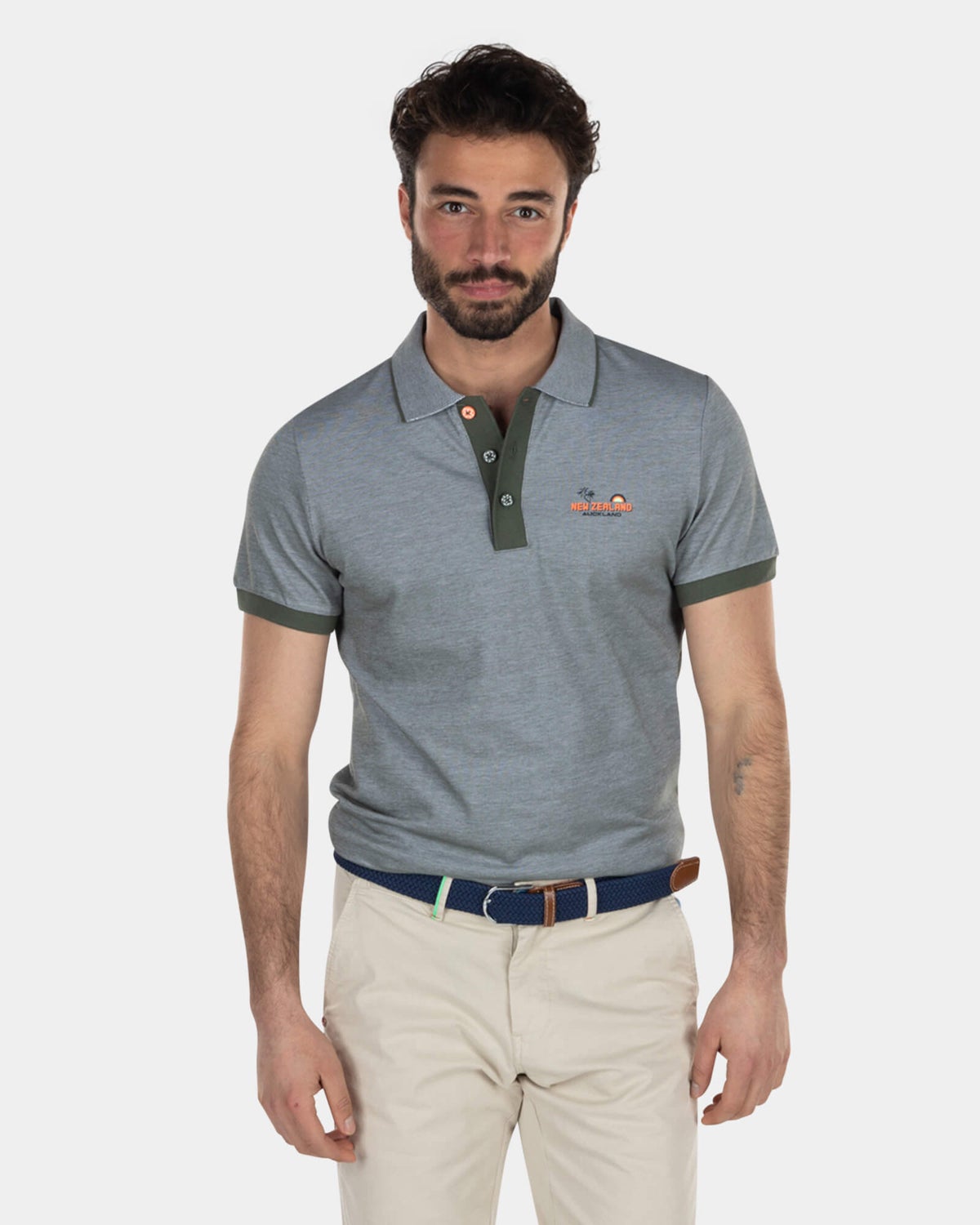 Polo en coton avec détails sombres - High Summer Army