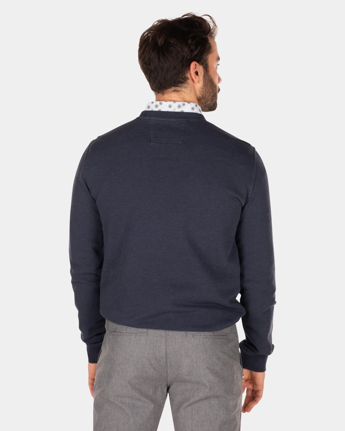 Effen sweater met ronde hals - Traditional Navy