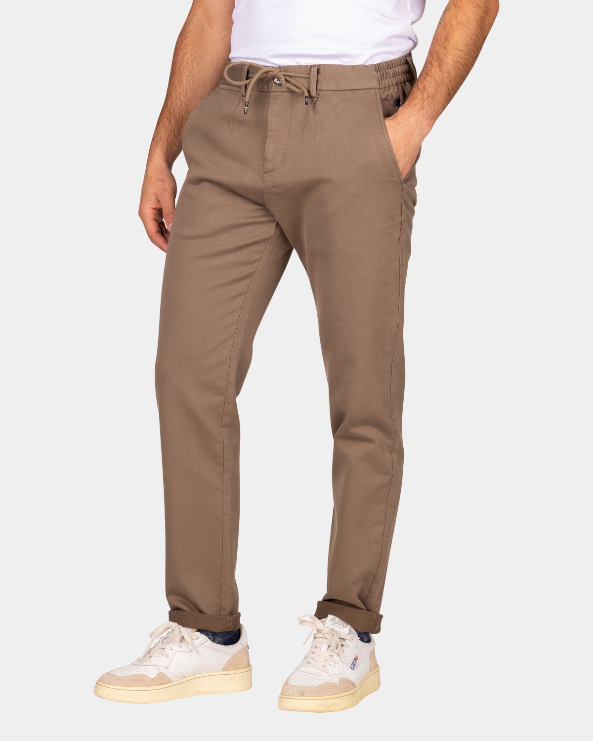 Dark brown jersey chino - Dark Mocca