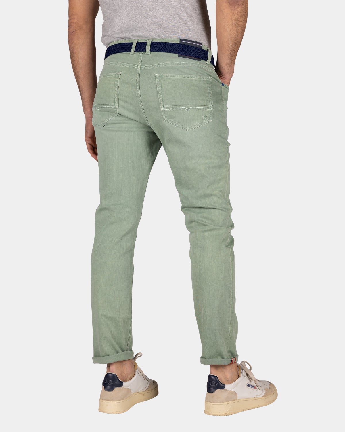 Groene 5-pocketjeans - Sage