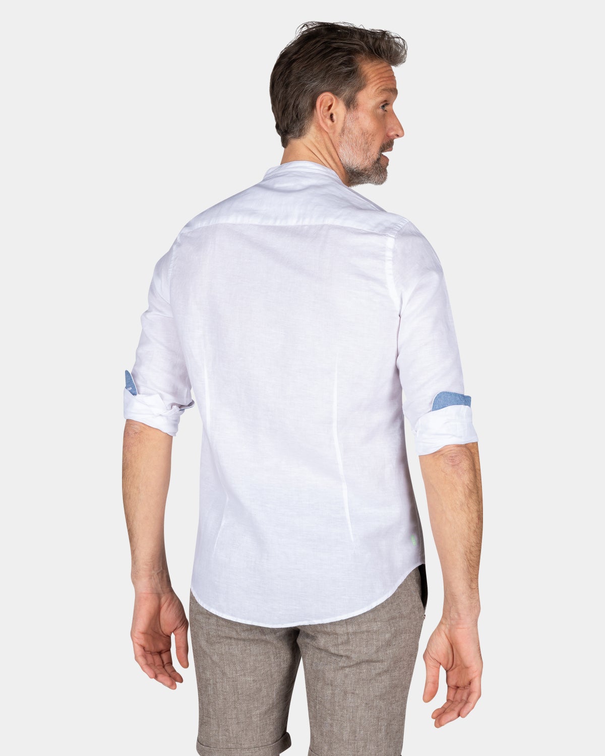 Chemise unie sans col - White