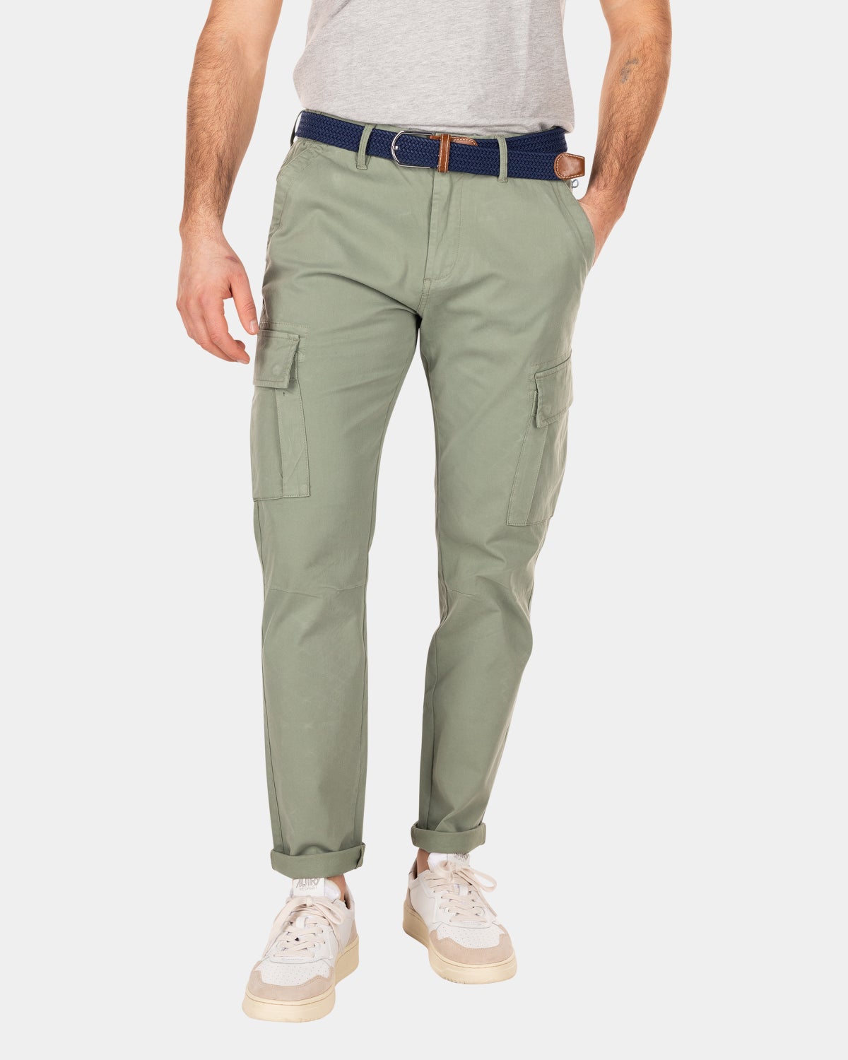 Pantalon cargo en coton - Army Green