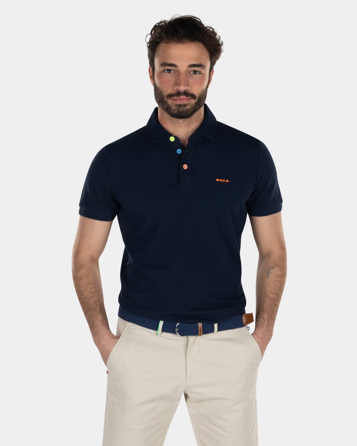 Katoenen basic polo shirt - High Summer Navy