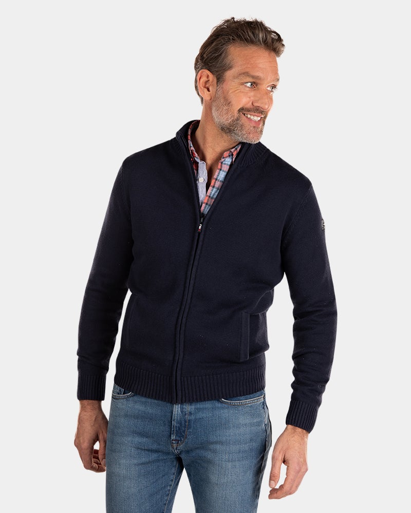 Strickjacke mit Reißverschluss - Traditional Navy