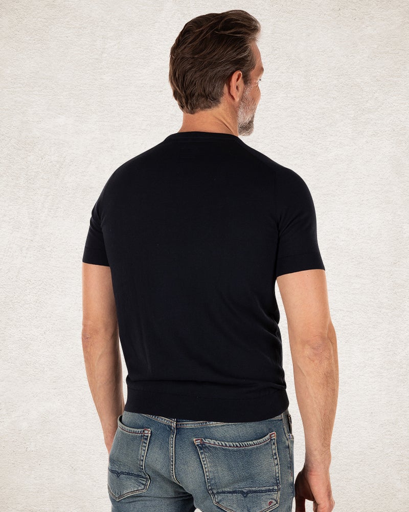 T-shirt met ronde hals en korte mouw - Charcoal Navy