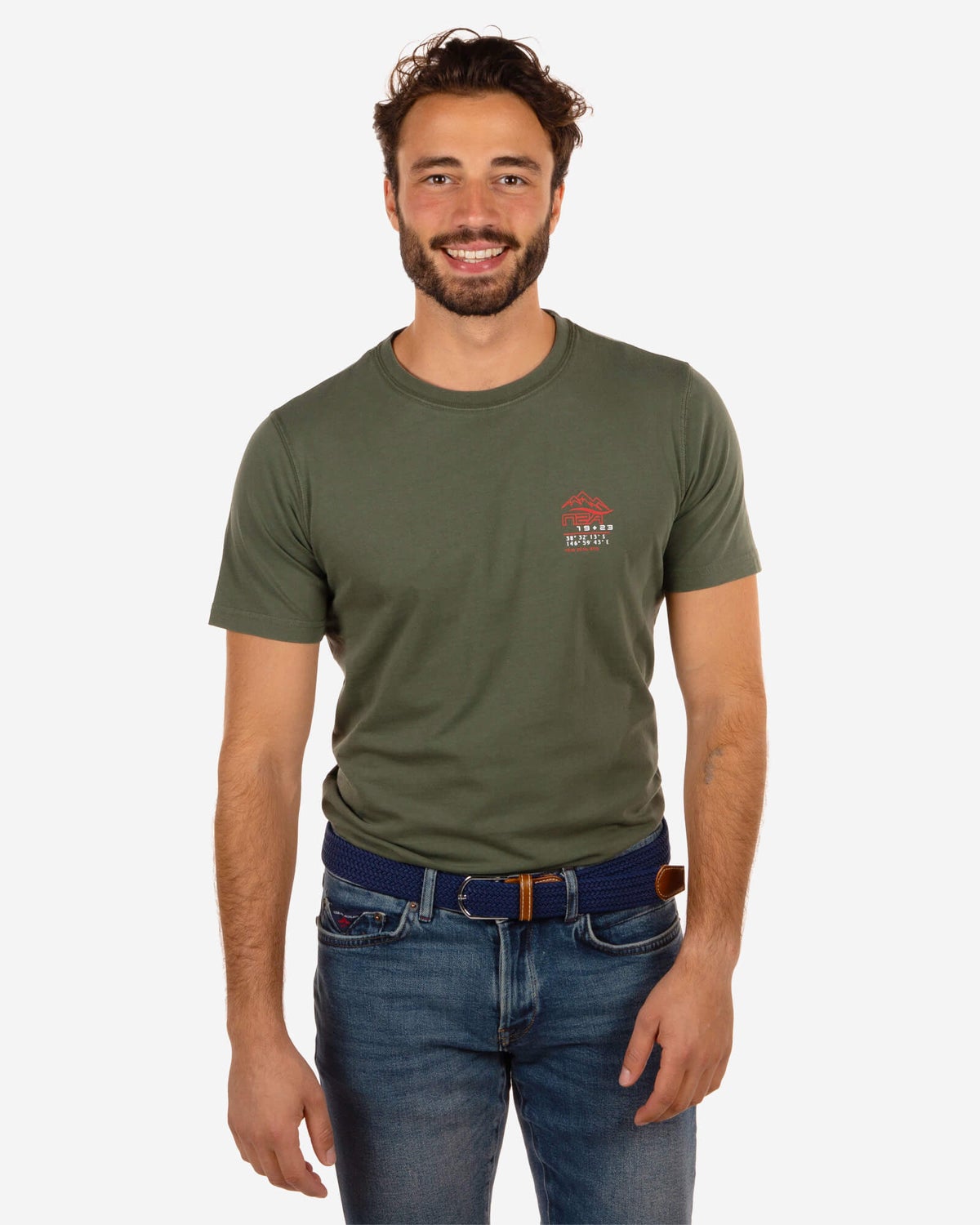 Katoenen t-shirt Broadwood - Rock Green