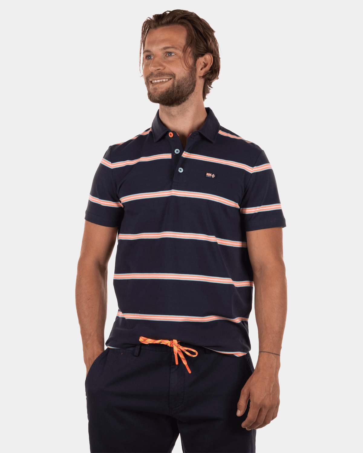 Kohangatera gestreiftes Poloshirt - Dutch Navy