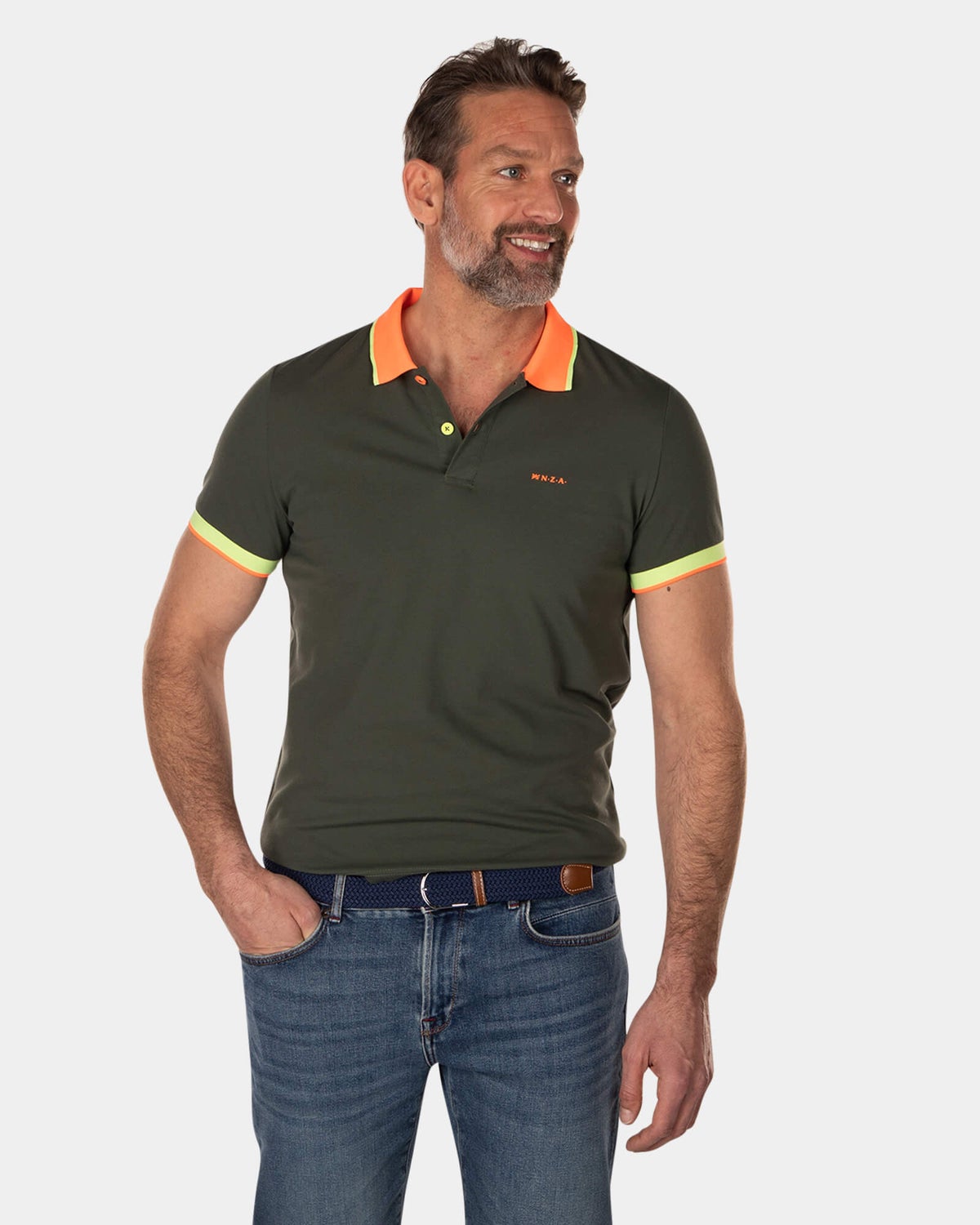 Basic-Poloshirt aus Baumwolle - High Summer Army