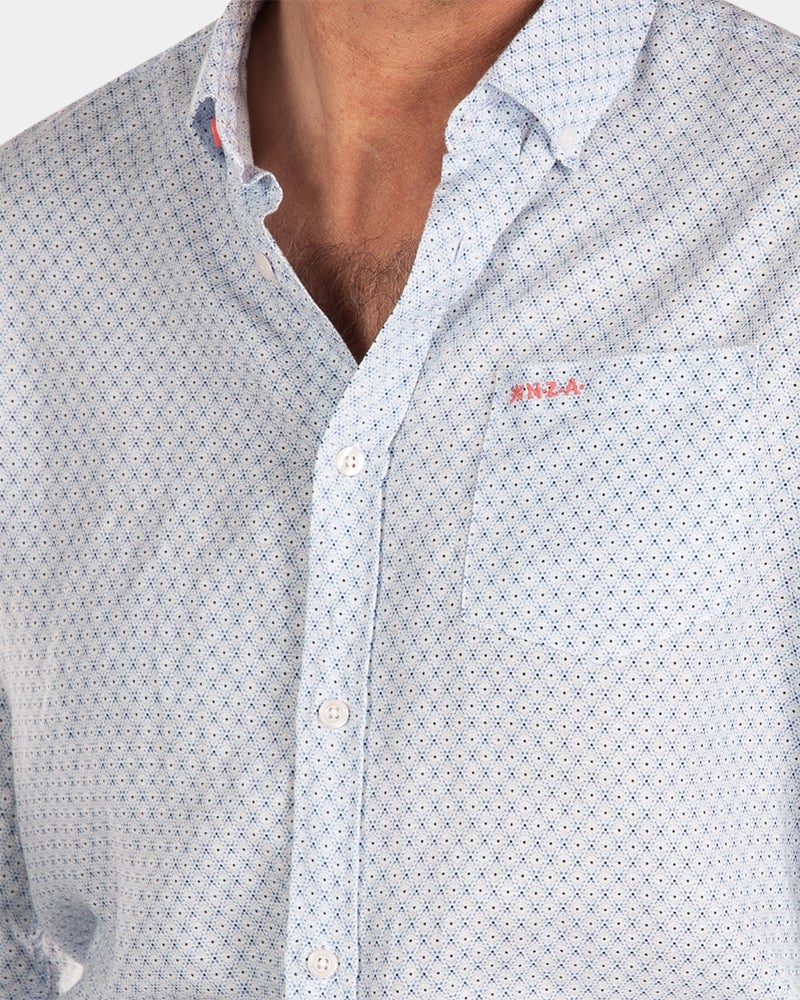 Linen shirt with dotted print - Universal Blue