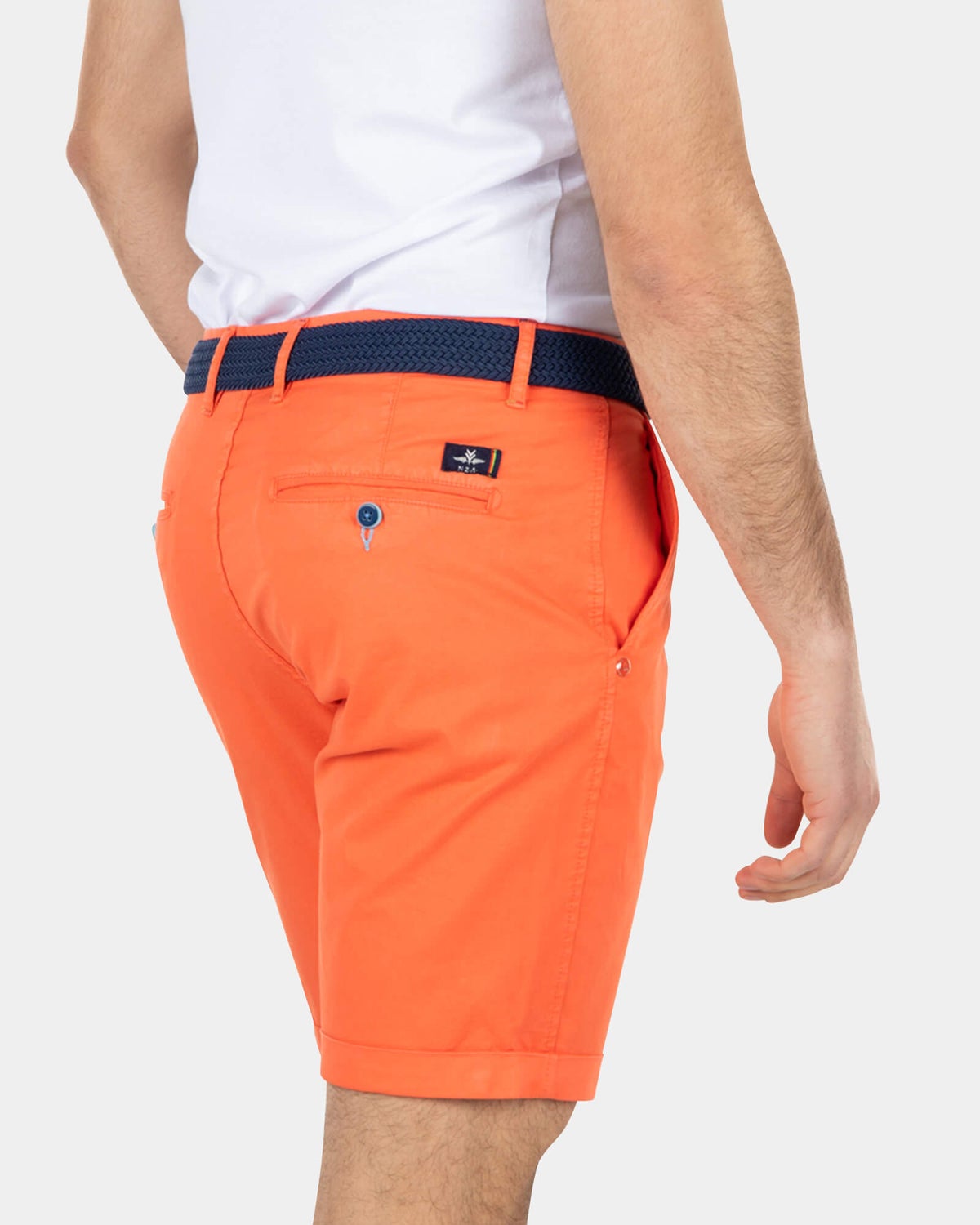 Katoenen stretch chino shorts - Burned Orange