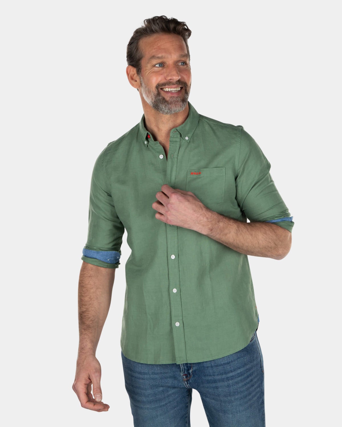 Camisa de lino de color liso - Active Army