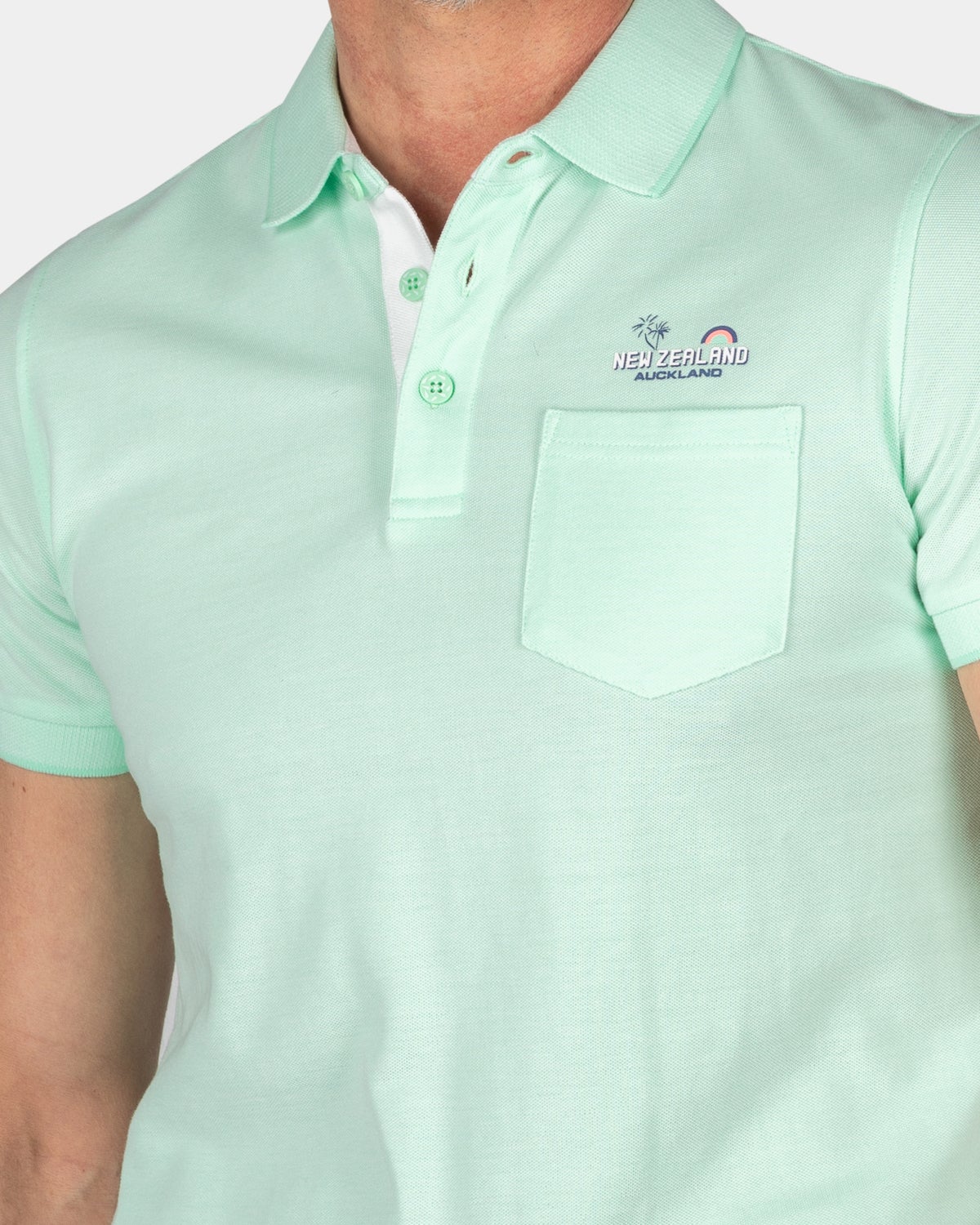 Leichtes Baumwollpolo - Teal Green