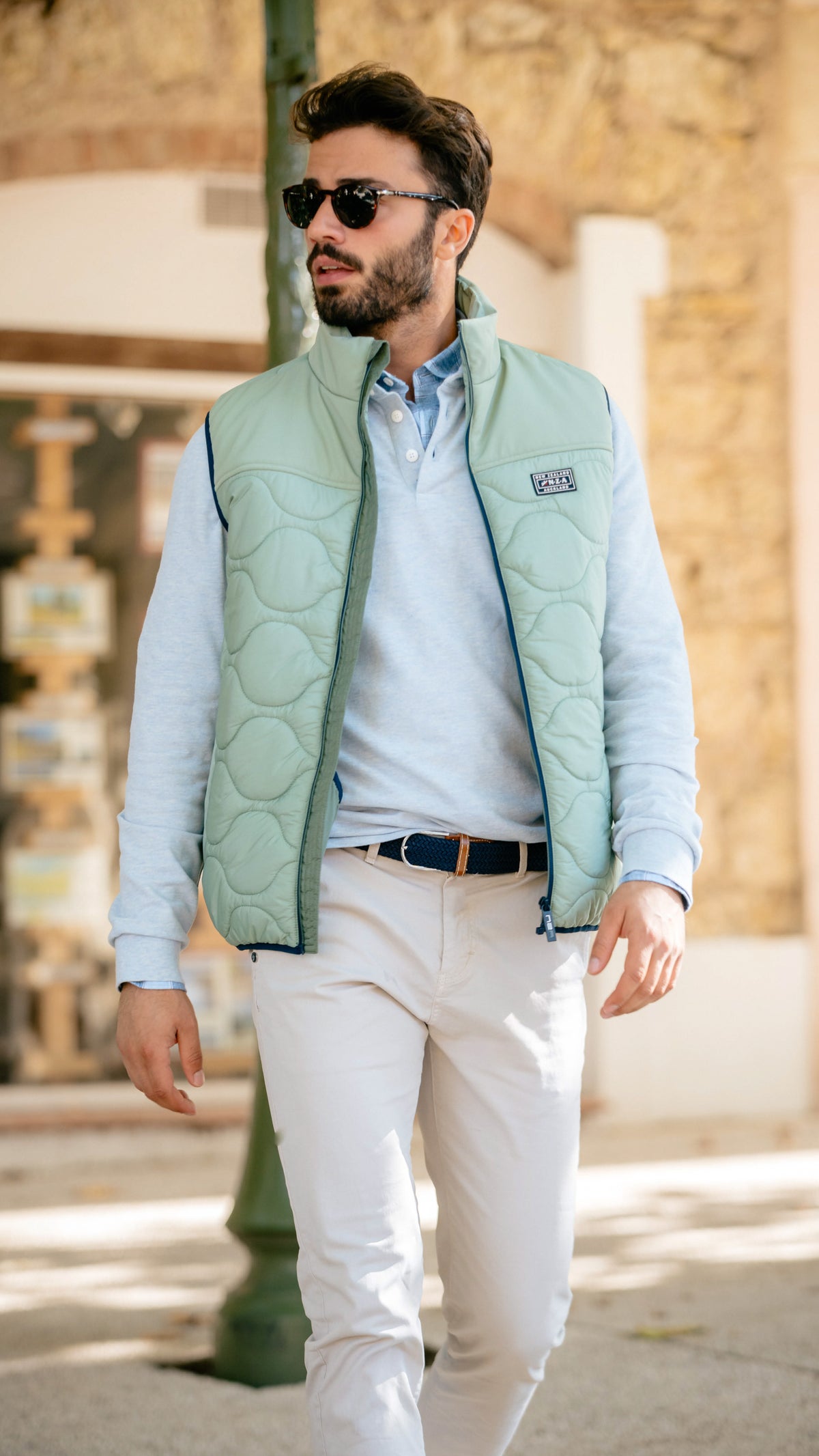 Green padded vest - Sage