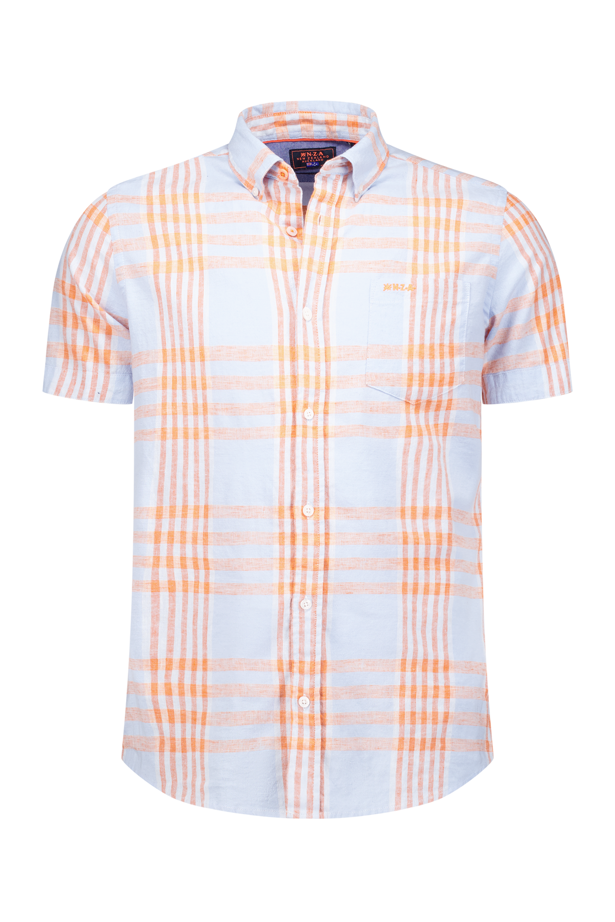 Chemise bleue ﾈ carreaux avec orange - Light Sky