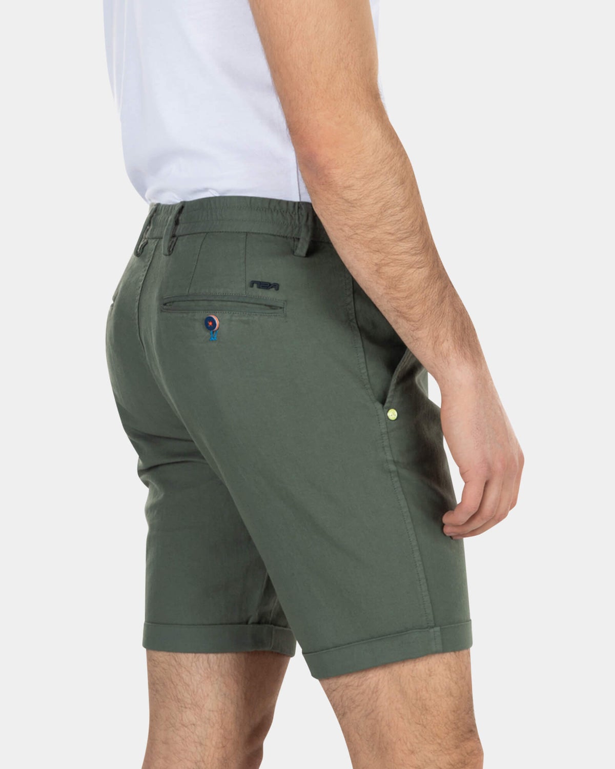 Kurzen Chino aus Leinen - High Summer Army