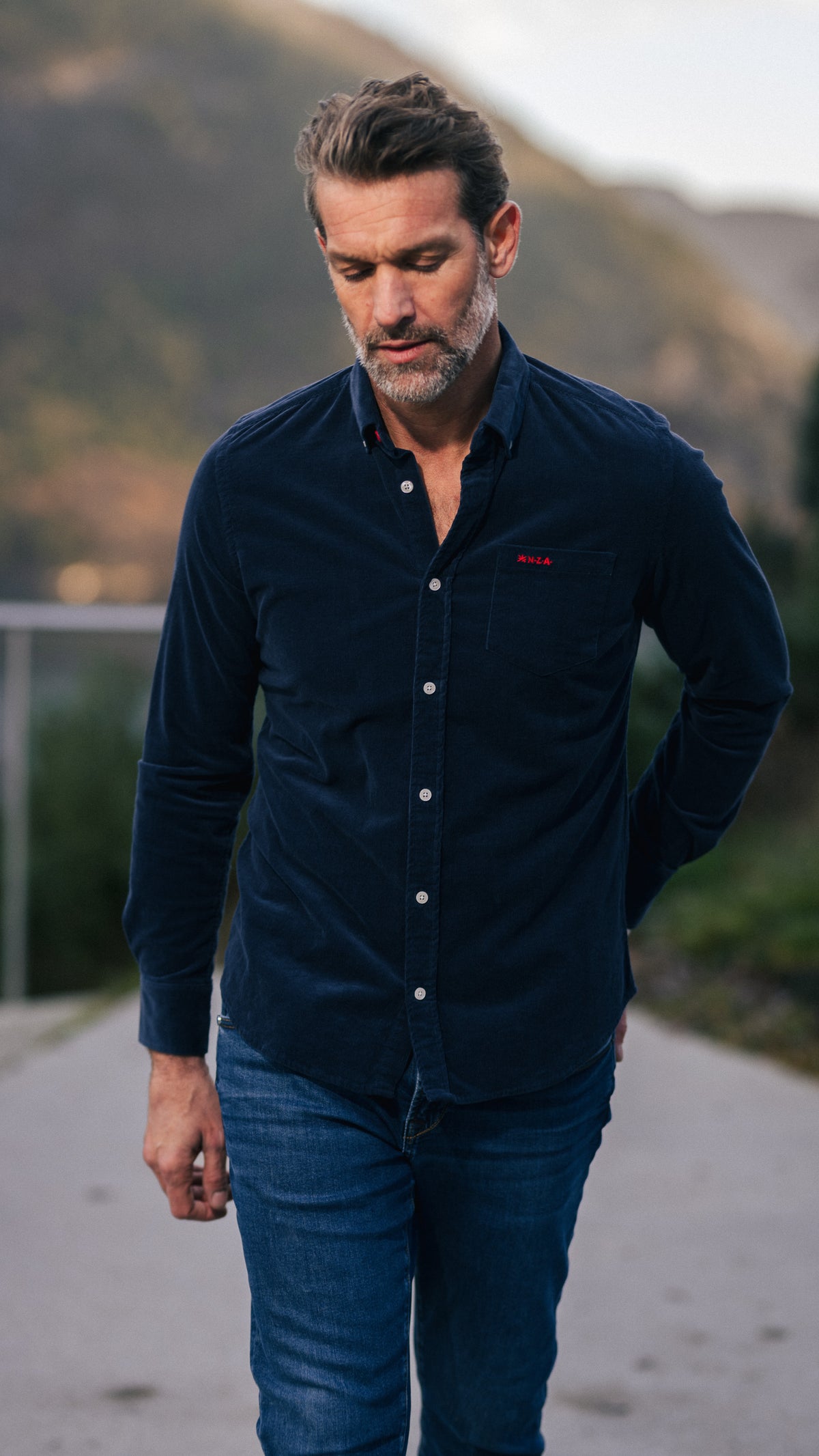 Chemise stretch en coton bleu marine - Winter Navy