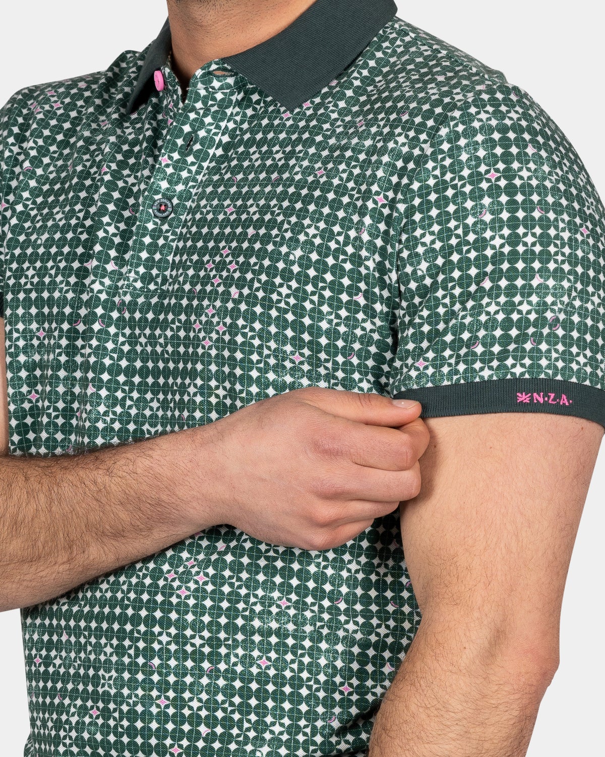 Baumwollpolo mit Grafikdruck - Classic Green