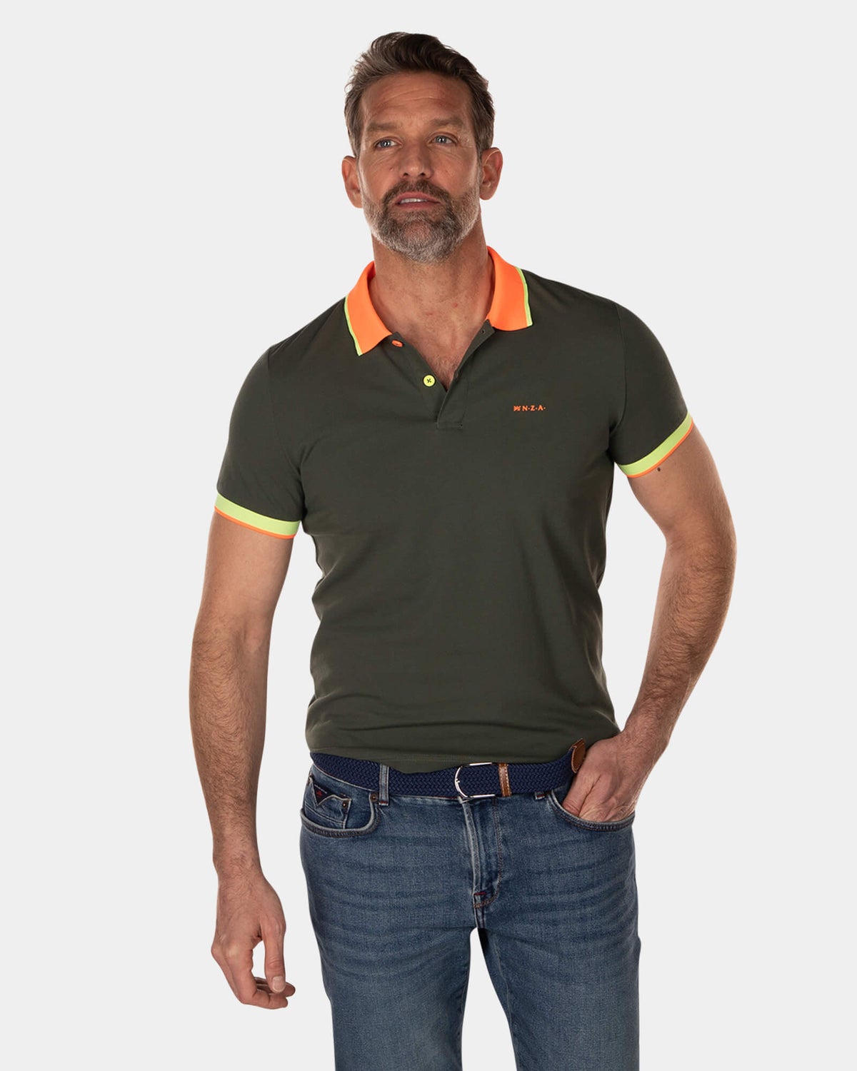 Basic-Poloshirt aus Baumwolle - High Summer Army