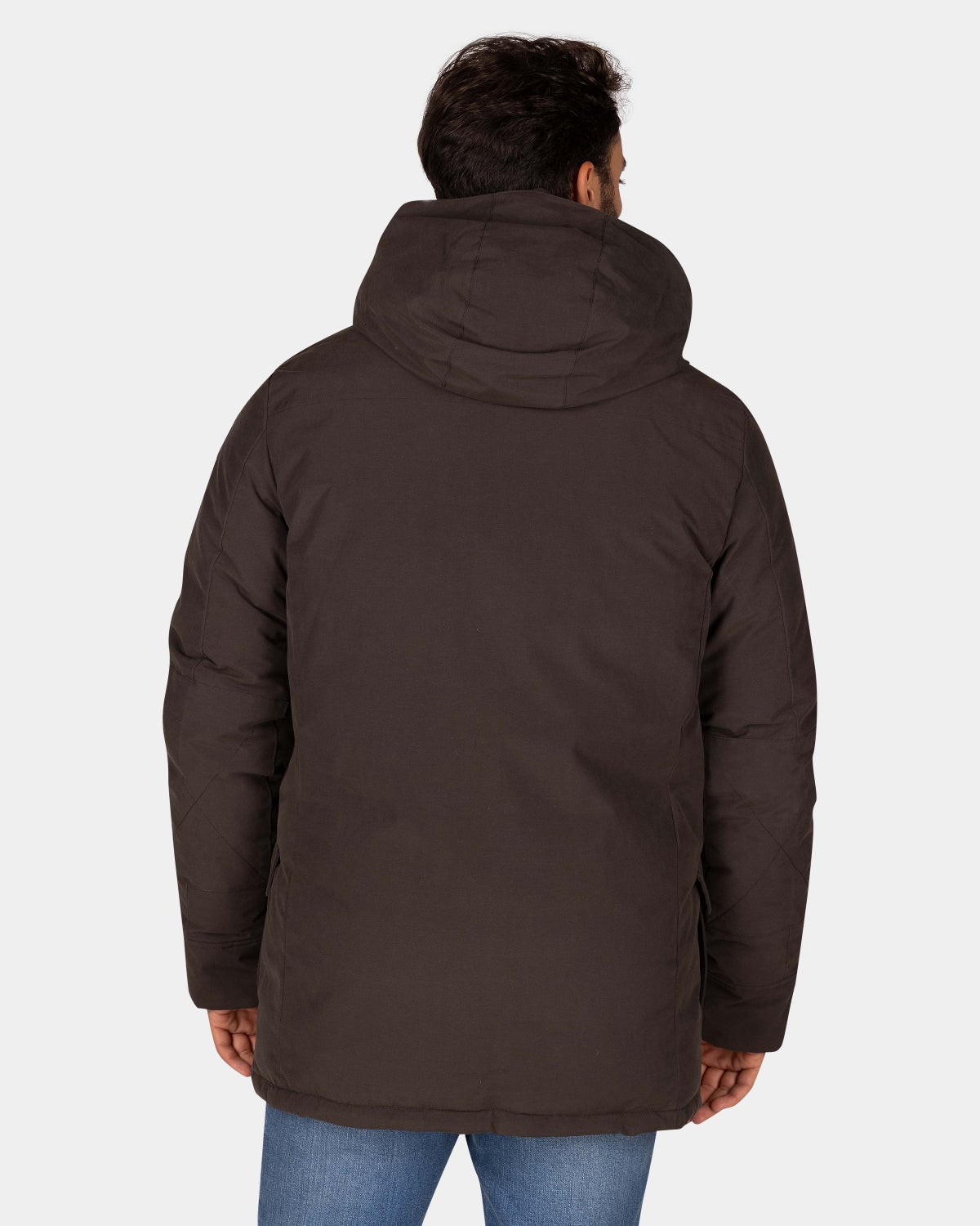 Canvas donkerbruine parka jas - Dark Mocca