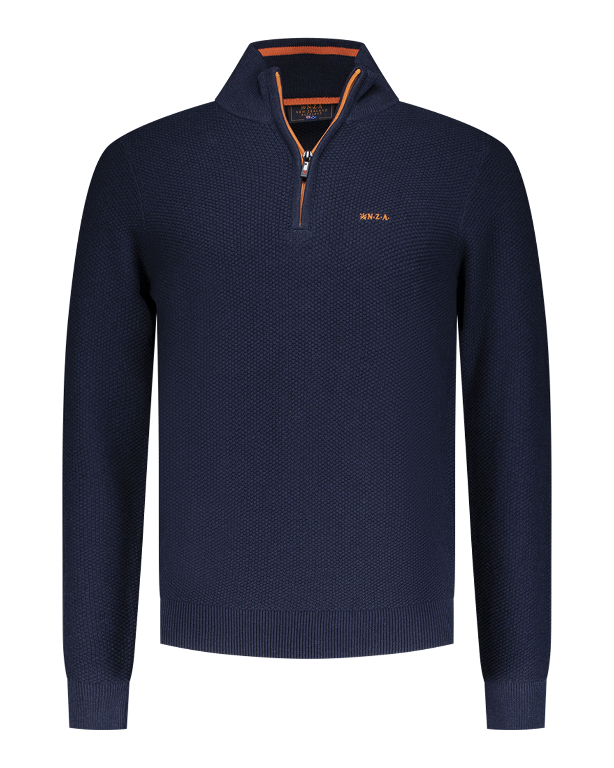 Navy Baumwoll Pullover mit halbem Reißverschluss - Autumn Navy