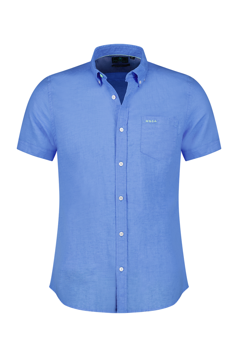 Chemise unie manches courtes - Bed Blue