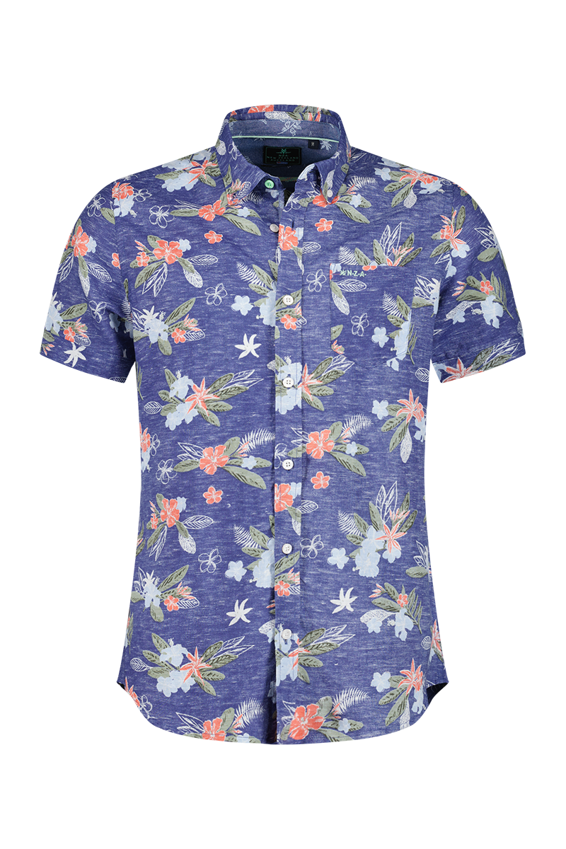 Camisa flores manga corta - Dusk Navy