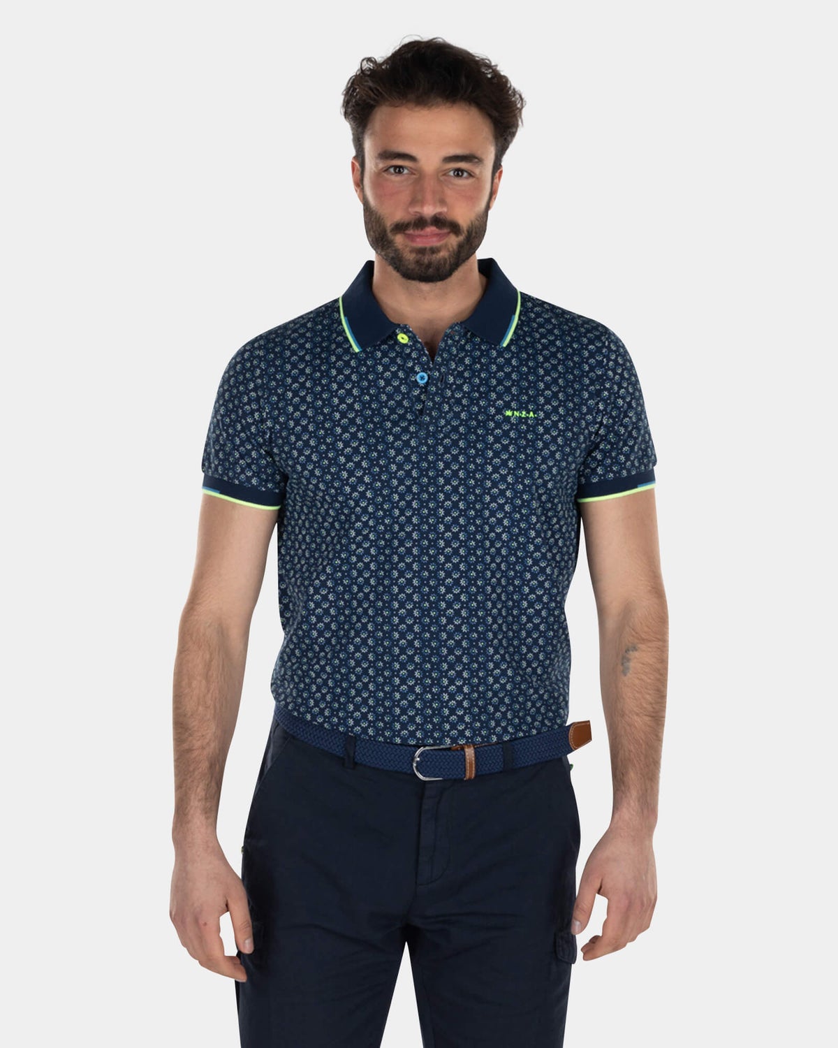 Polo en coton à pois - High Summer Navy