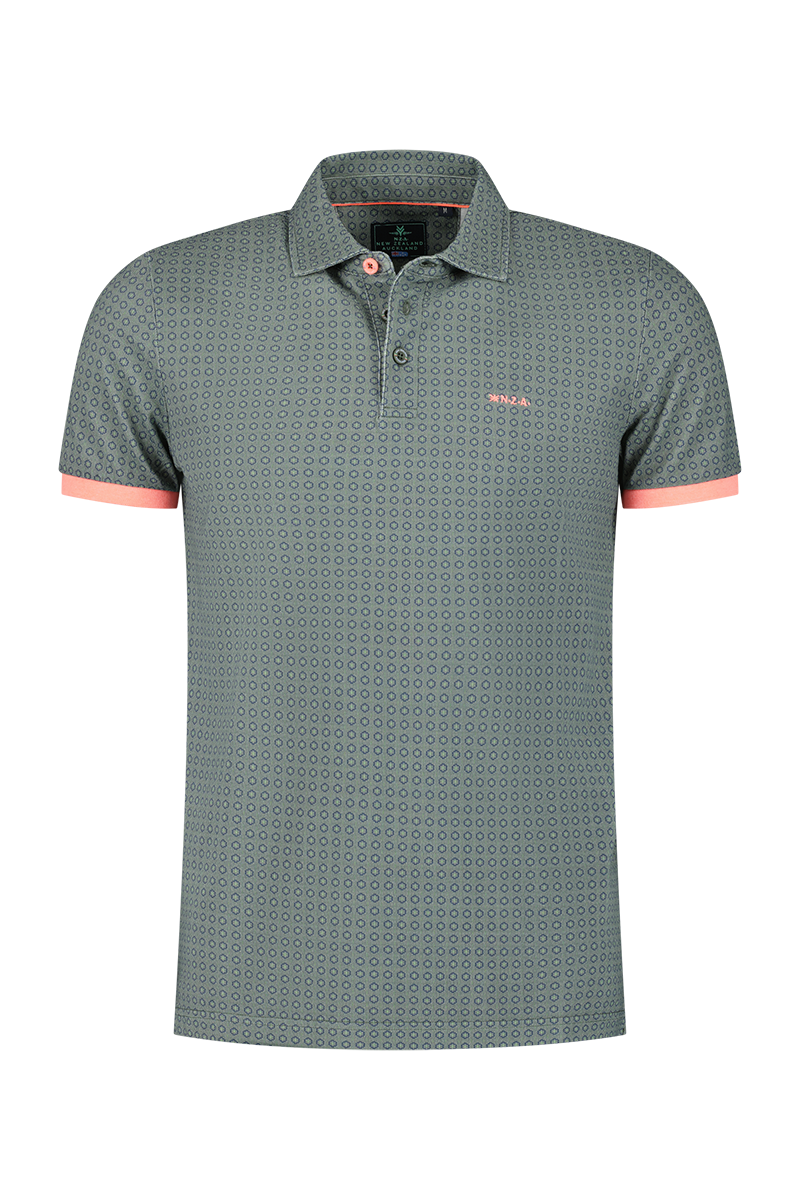 Cotton poloshirt with dots - Chalk Green