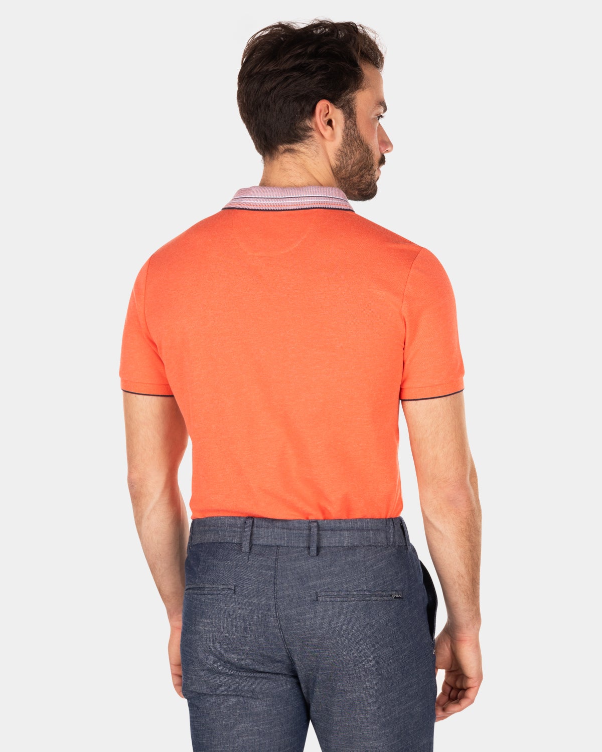 Einfarbiges Poloshirt mit kurzen Ärmeln - Golden Orange