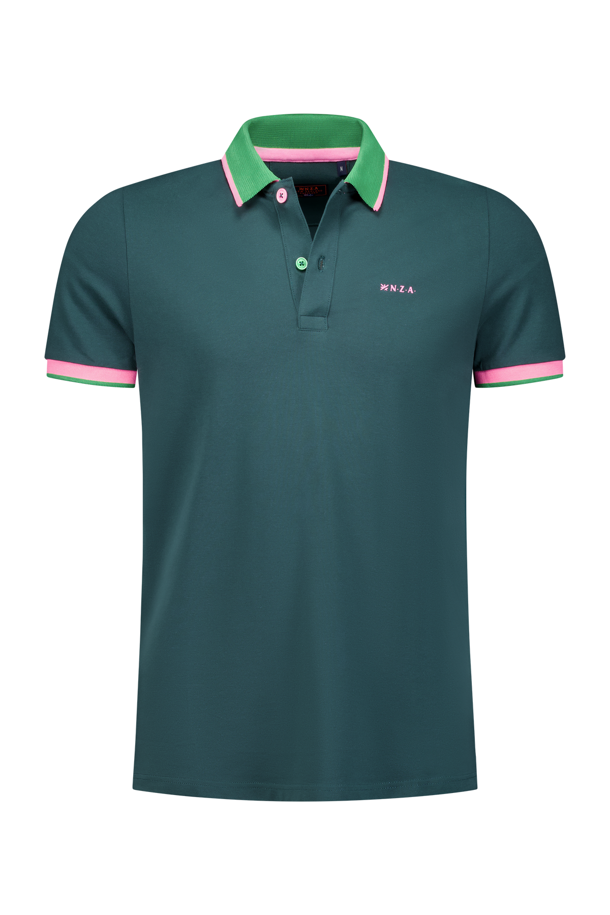 Polo liso con cuello de color acentuado - Classic Green