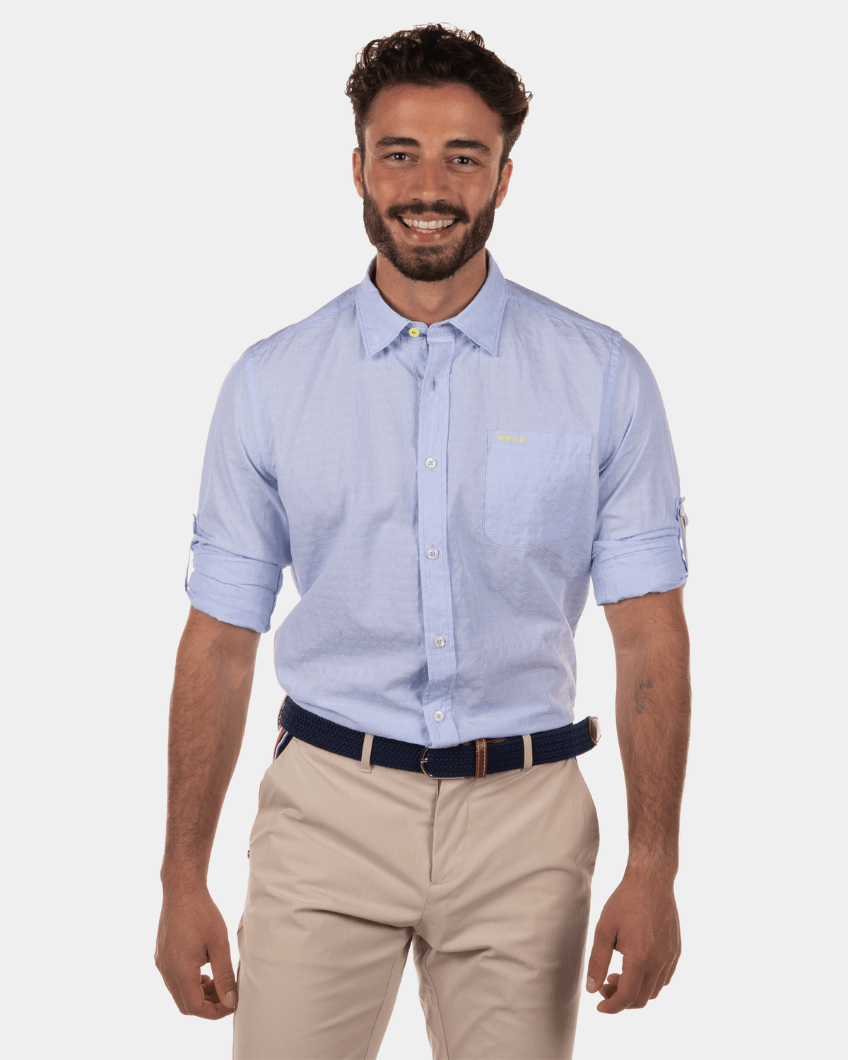 Hellblaues Baumwollhemd Monk - Light Blue